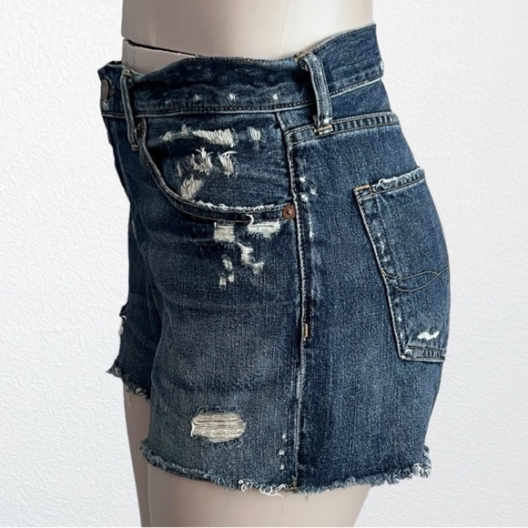 Polo by Ralph Lauren Dungarees Crosby Cutoff Destroyed Denim SZ 28 Med Wash - Picture 6 of 14